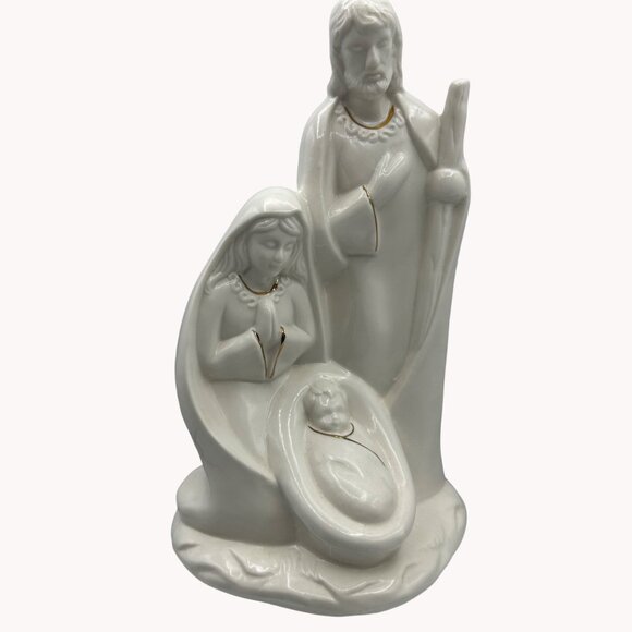 Holy Family Ceramic Nativity Scene Figurine One Piece Religious Jesus 10 inches - Picture 10 of 15